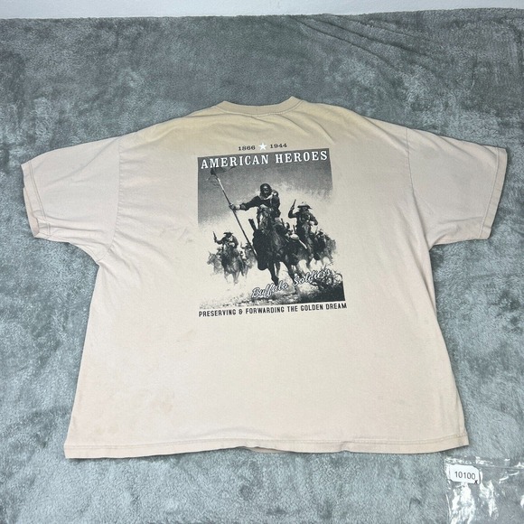 Buffalo Soldiers Shirt Mens 4XL Brown 1866 9th 10th 24th 25th Cavalry Flaw - Picture 10 of 10